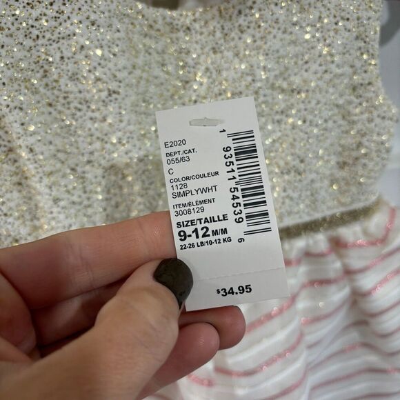 The Children’s Place Striped Jacquard Knit Glitter Dress - Picture 10 of 11